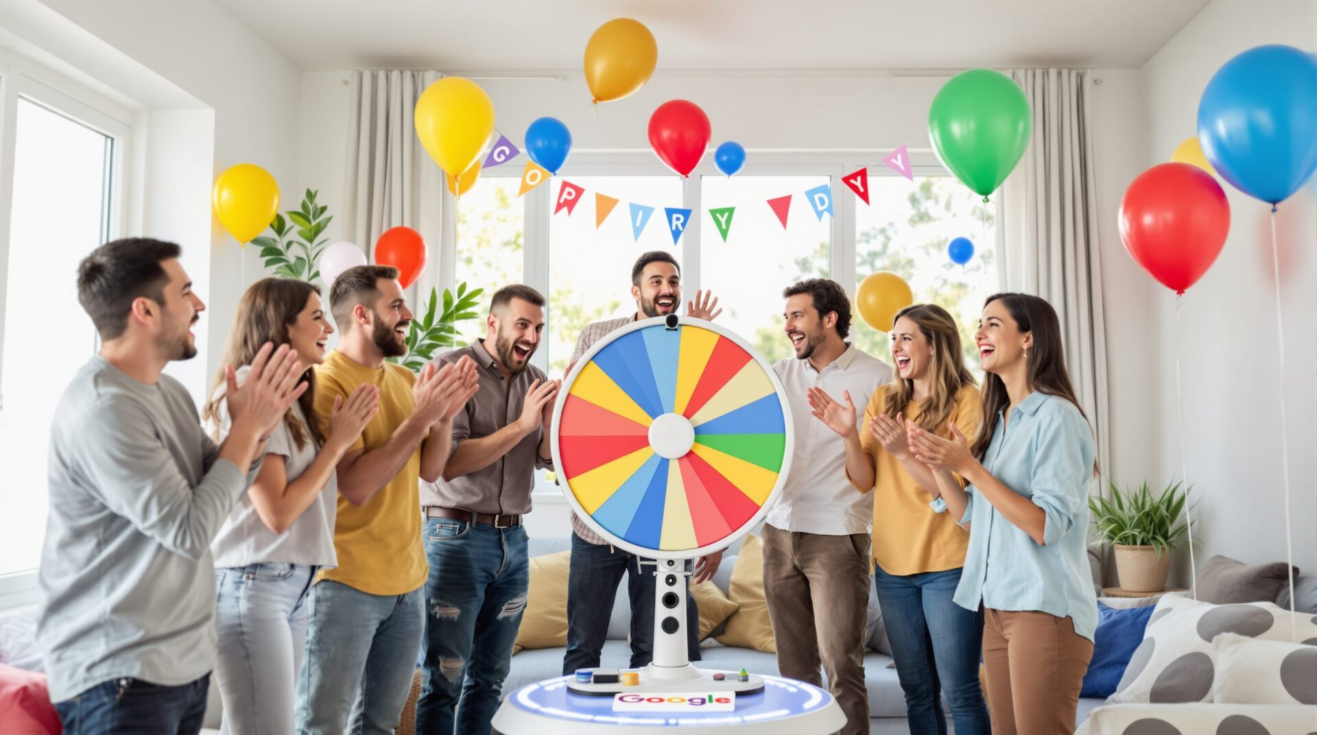 faire tourner la roue pour l anniversaire de google