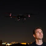 drone dans le ciel la nuit